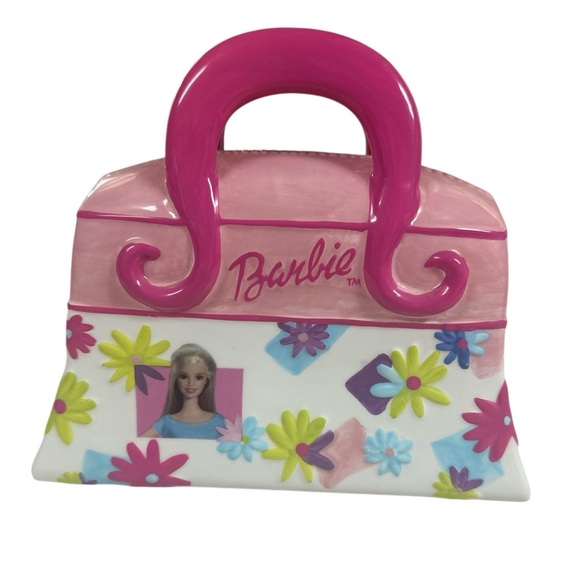 Barbie Kreisler Purse Coin Bank 2002 Ceramic Collectible Pink Handles - Picture 1 of 10